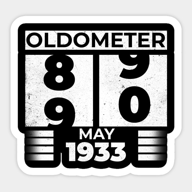 Oldometer 90 Years Old Born In May 1933 Sticker by RomanDanielsArt